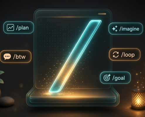 Grok Build slash command menu glowing in a dark terminal